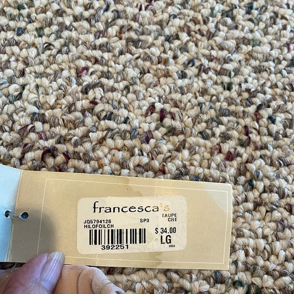 Francesca’s Buttons Brand Taupe HiLo Skirt. Elastic Waist. Large - Picture 6 of 7